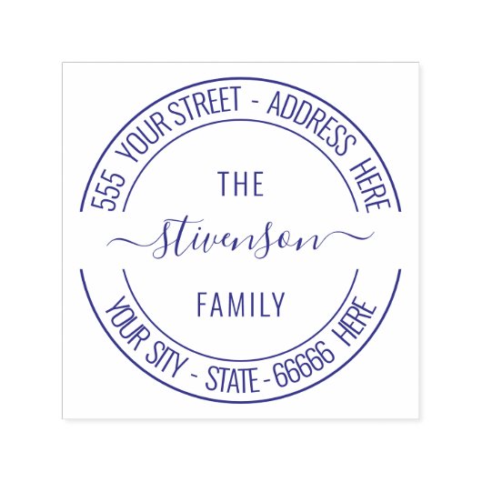 Ontwerp uw eigen adres rond zelfinkkend stempel (Design)