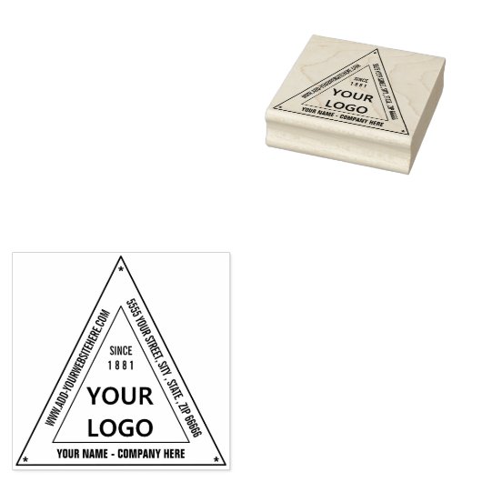 Ontwerp uw eigen adres Triangle Rubber Stamp Rubberstempel (Gestempeld)