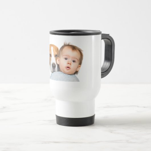 Ontwerp uw eigen Baby en foto-Mok op papier Reisbeker (Voorkant rechts)