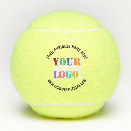 Ontwerp uw eigen bedrijf Logo en tekst tennisballe Tennisballen (Voorkant)