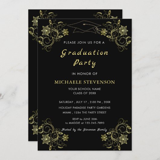 Ontwerp uw eigen Black Gold Afstuderen (Voorkant / Achterkant)