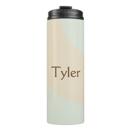Ontwerp uw eigen Blauwe en Tan Swirls Thermosbeker (Voorkant)