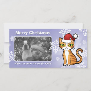 Ontwerp uw eigen Cartoon kat (Kerstmis) Feestdagenkaart