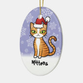 Ontwerp uw eigen Cartoon kat (Kerstmis) Keramisch Ornament (Links)