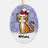 Ontwerp uw eigen Cartoon kat (Kerstmis) Keramisch Ornament (Achterkant)