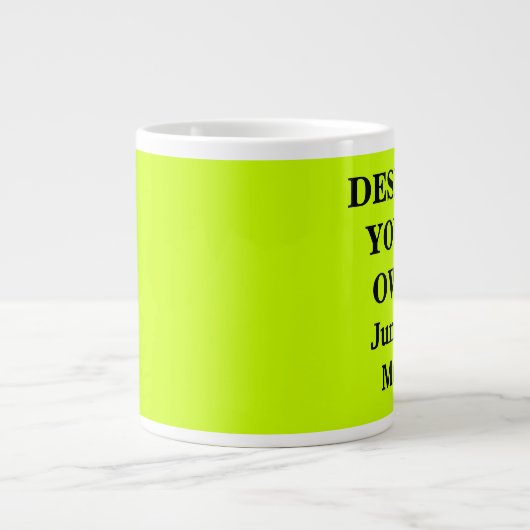 Ontwerp uw eigen fluorescerende gele daggloed extra grote beker (Voorkant)
