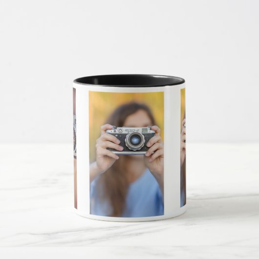 Ontwerp uw eigen gepersonaliseerde drie foto's mok (Midden)