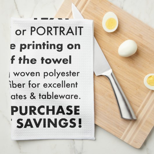 Ontwerp uw eigen gepersonaliseerde keukenhanddoek (Quarter Fold)