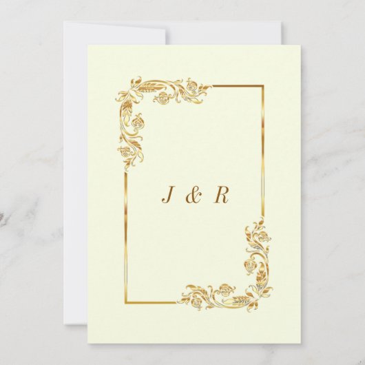 Ontwerp uw eigen gouden bruiloft uitnodiging Sjabl (Achterkant)