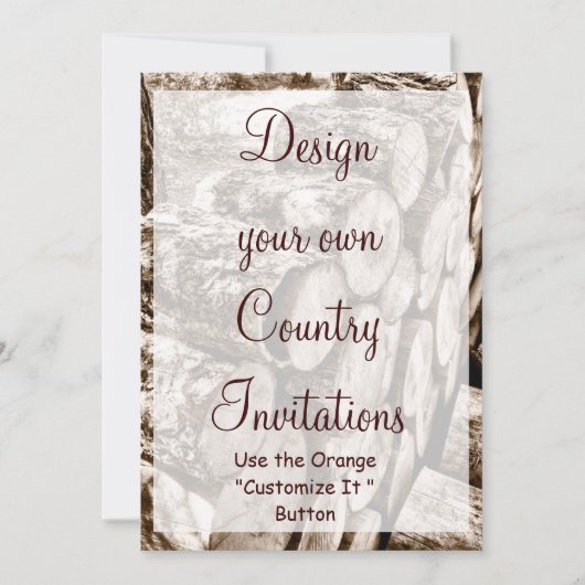 Ontwerp uw eigen land Uitnodigingen Sjabloon hout (Voorkant)