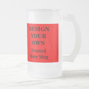 Ontwerp uw eigen Mok voor bier - Rood en wit