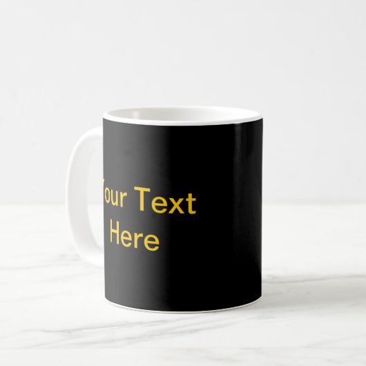 Ontwerp uw eigen Mok - Zwart met Gold Text 2-schij (Voorkant links)