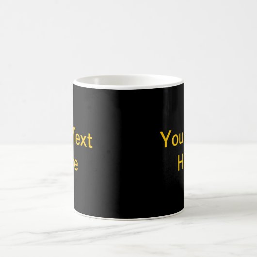 Ontwerp uw eigen Mok - Zwart met Gold Text 2-schij (Center)