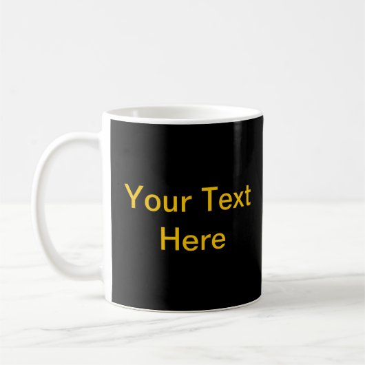 Ontwerp uw eigen Mok - Zwart met Gold Text 2-schij (Links)
