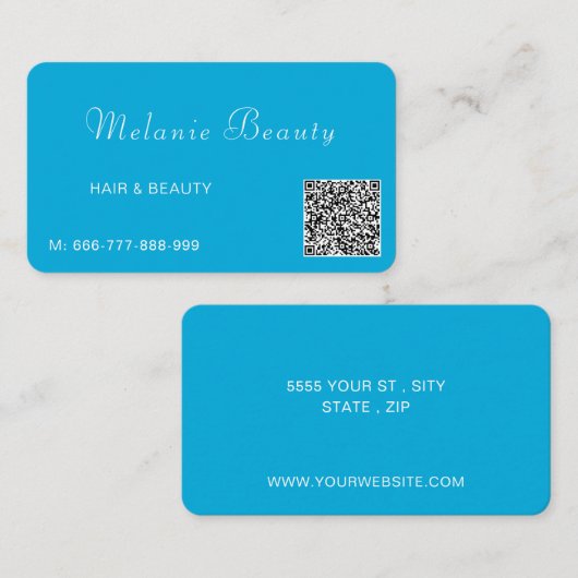Ontwerp uw eigen QR-code Business Card Template Visitekaartje (Voorkant / Achterkant)
