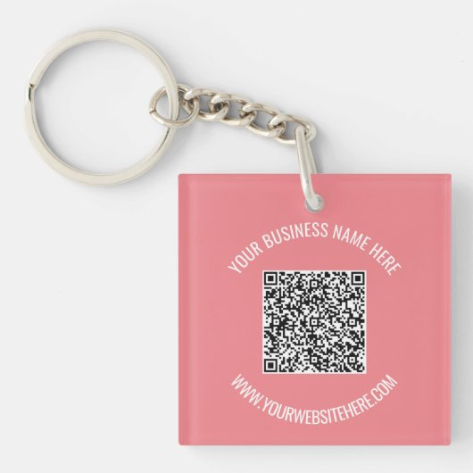 Ontwerp uw eigen QR-code en aangepaste tekst Sleut Sleutelhanger (Voorkant)