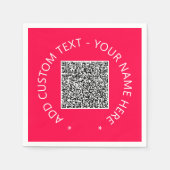 Ontwerp uw eigen QR-code en tekst servetten Sjablo (Voorkant)