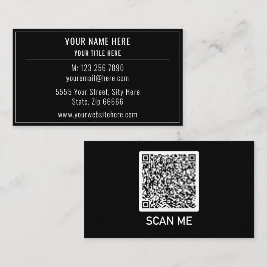 Ontwerp uw eigen QR-code Visitekaartje Kies kleur (Voorkant / Achterkant)