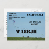 Ontwerp uw eigen QSL HAM Radio Operator Kite Vluch Briefkaart (Voorkant / Achterkant)