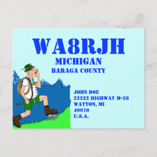 Ontwerp uw eigen QSL HAM Radio Ops Yodeler Briefkaart