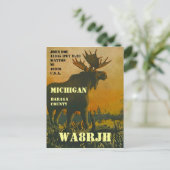 Ontwerp uw eigen QSL HAM-radiooperator op Moose Briefkaart (Staand voorkant)