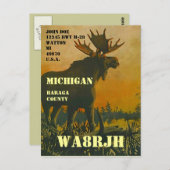 Ontwerp uw eigen QSL HAM-radiooperator op Moose Briefkaart (Voorkant / Achterkant)