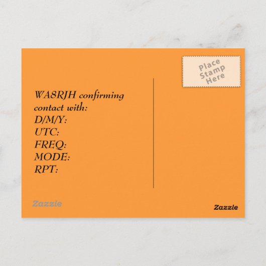 Ontwerp uw eigen QSL HAM-radiooperator op oogst Briefkaart (Achterkant)