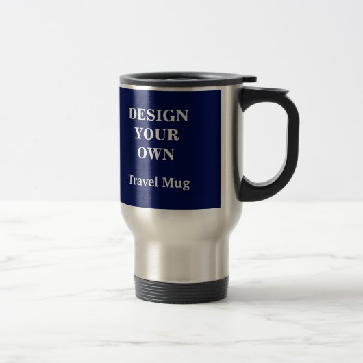 Ontwerp uw eigen reismuis - blauw en zilver reisbeker (Rechts)