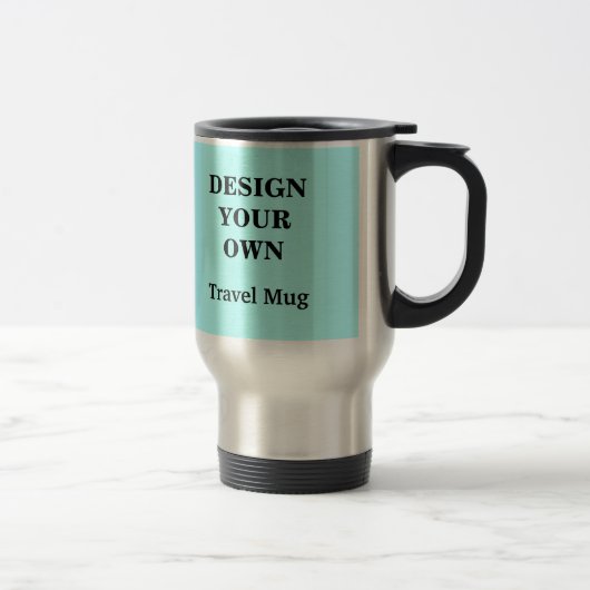 Ontwerp uw eigen reismuis - Licht blauw en zilver Reisbeker (Rechts)