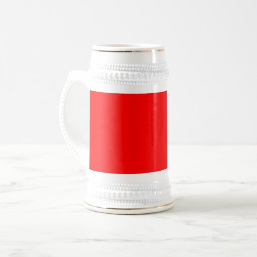 Ontwerp uw eigen Stein-Mok - Rood en wit Bierpul (Voorkant links)