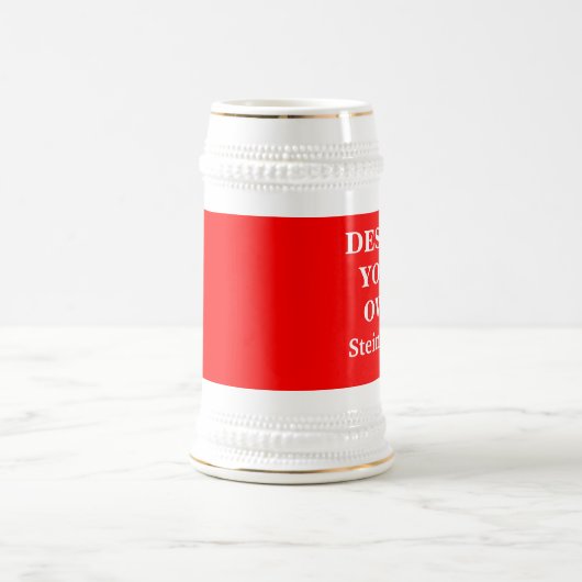 Ontwerp uw eigen Stein-Mok - Rood en wit Bierpul (Center)