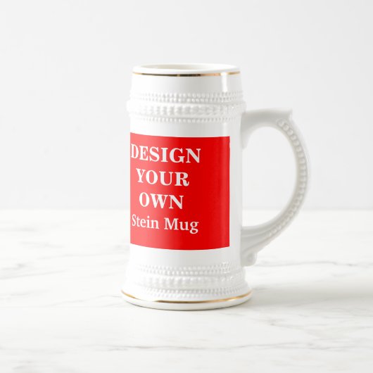 Ontwerp uw eigen Stein-Mok - Rood en wit Bierpul (Rechts)