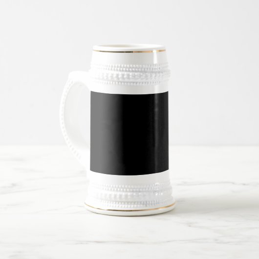 Ontwerp uw eigen Stein-Mok - zwart en wit Bierpul (Voorkant links)