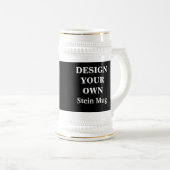 Ontwerp uw eigen Stein-Mok - zwart en wit Bierpul (Voorkant rechts)
