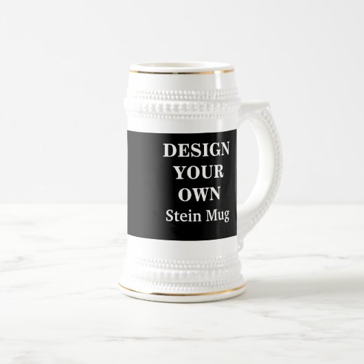 Ontwerp uw eigen Stein-Mok - zwart en wit Bierpul (Voorkant rechts)
