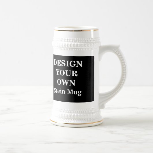 Ontwerp uw eigen Stein-Mok - zwart en wit Bierpul (Rechts)
