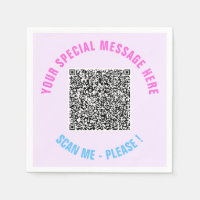 Ontwerp uw eigen tekst en QR-code servetten Sjablo