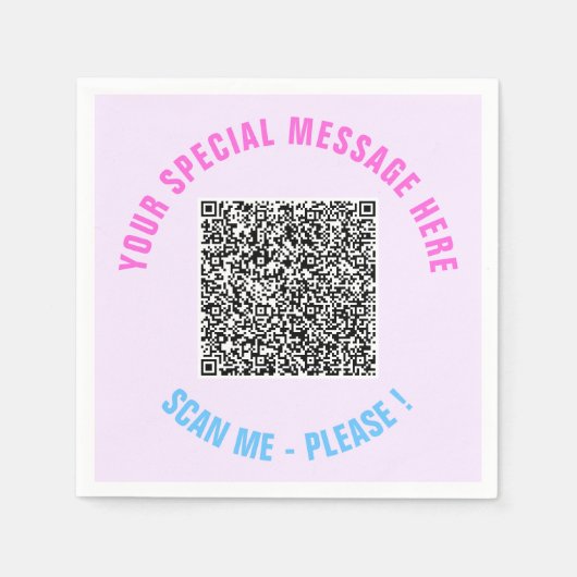 Ontwerp uw eigen tekst en QR-code servetten Sjablo (Voorkant)