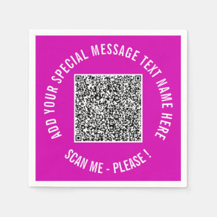 Ontwerp uw eigen tekst en QR-code servetten Sjablo