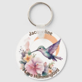 Ontwerp uw eigen Waterverf Hummingbird aangepaste  Sleutelhanger (Voorkant)