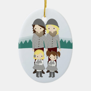 Ontwerp uw kerstversiering voor uw familie keramisch ornament