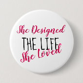 Ontwerp uw leven - Motivatie 3-inch Button (Voorkant)