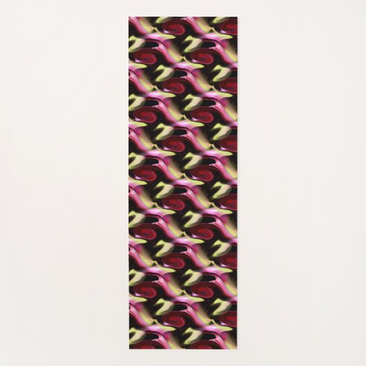 Ontwerp van abstracte maroon- en gele vormen yogamat (Voorkant)