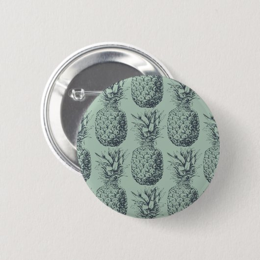 Ontwerp van ananas, tropisch fruitpatroon ronde button 5,7 cm (Voorkant /achterkant)