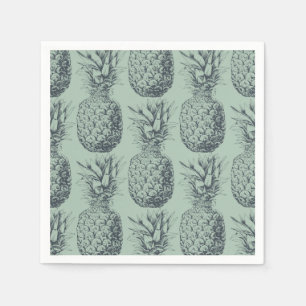 Ontwerp van ananas, tropisch fruitpatroon servet