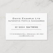 Ontwerp van auto-onderdelen en Accessoires Visitekaartje (Achterkant)