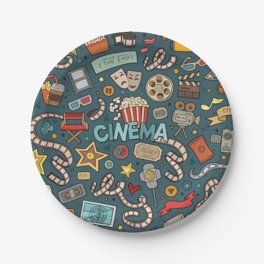 Ontwerp van bioscoopbioscoopbioscoopbioscoop papieren bordje (Voorkant)