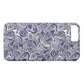 Ontwerp van blauwwitte paisleypatronen Case-Mate iPhone case (Achterkant (Horizontaal))