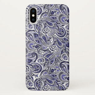 Ontwerp van blauwwitte paisleypatronen iPhone x hoesje