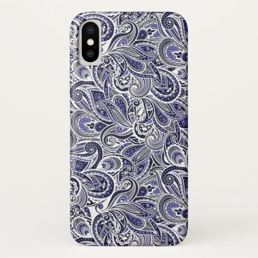 Ontwerp van blauwwitte paisleypatronen Case-Mate iPhone case (Achterkant)